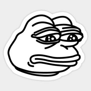 Black and White Sad Pepe Sticker